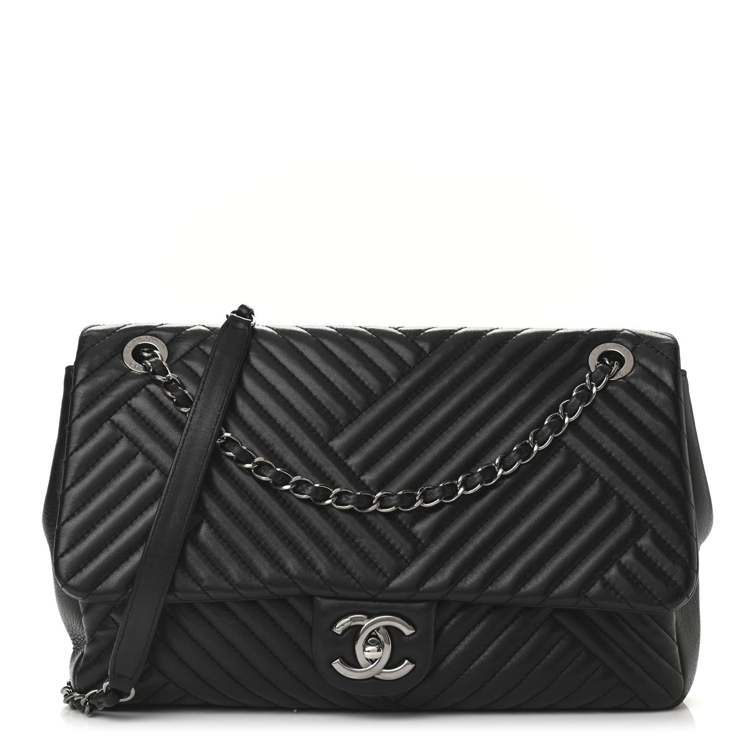 Chanel Lambskin Large CC Crossing Flap Black 1 of 10