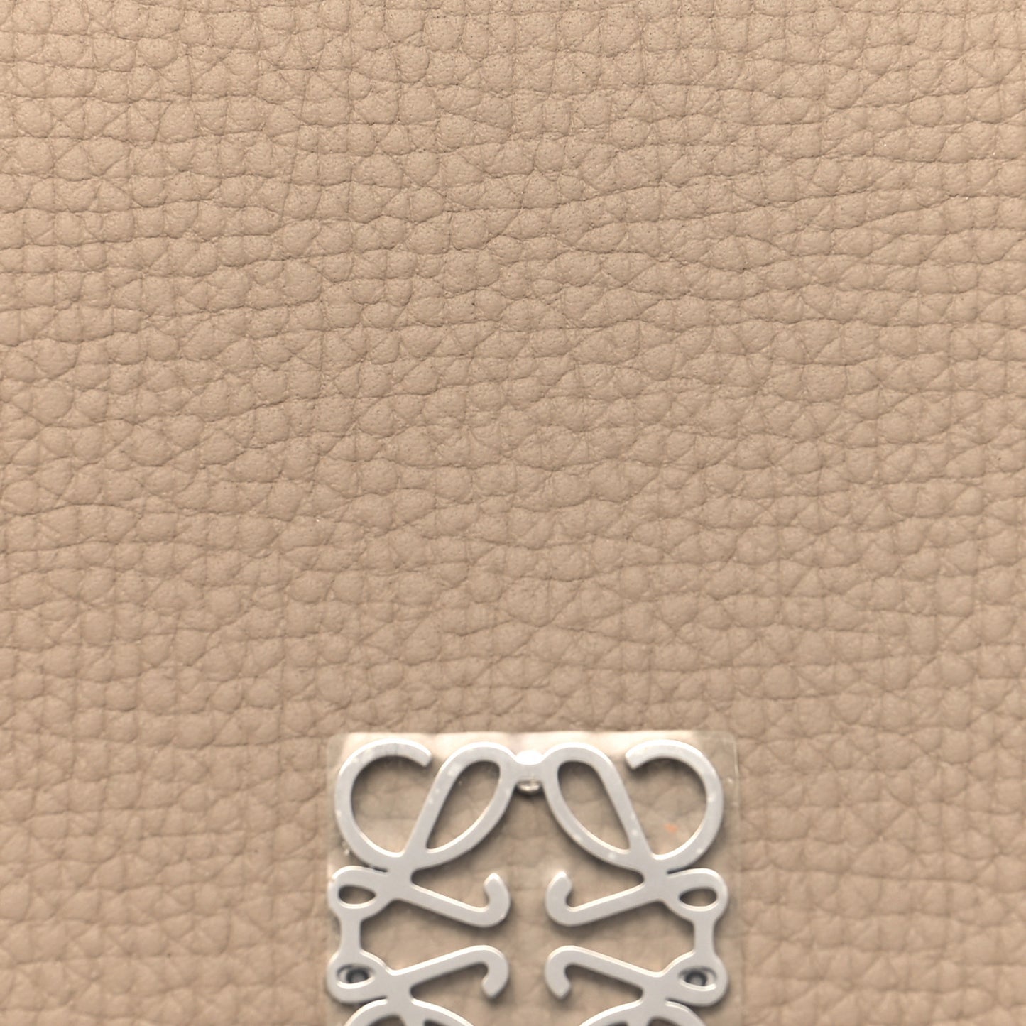 Pebble Grain Calfskin Anagram Small Vertical Wallet Sand