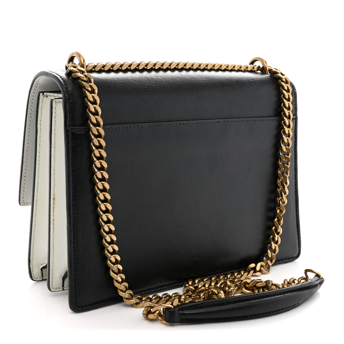 Saint Laurent Calfskin Bi-Color Medium Monogram Sunset Black Pearl White 3 of 13