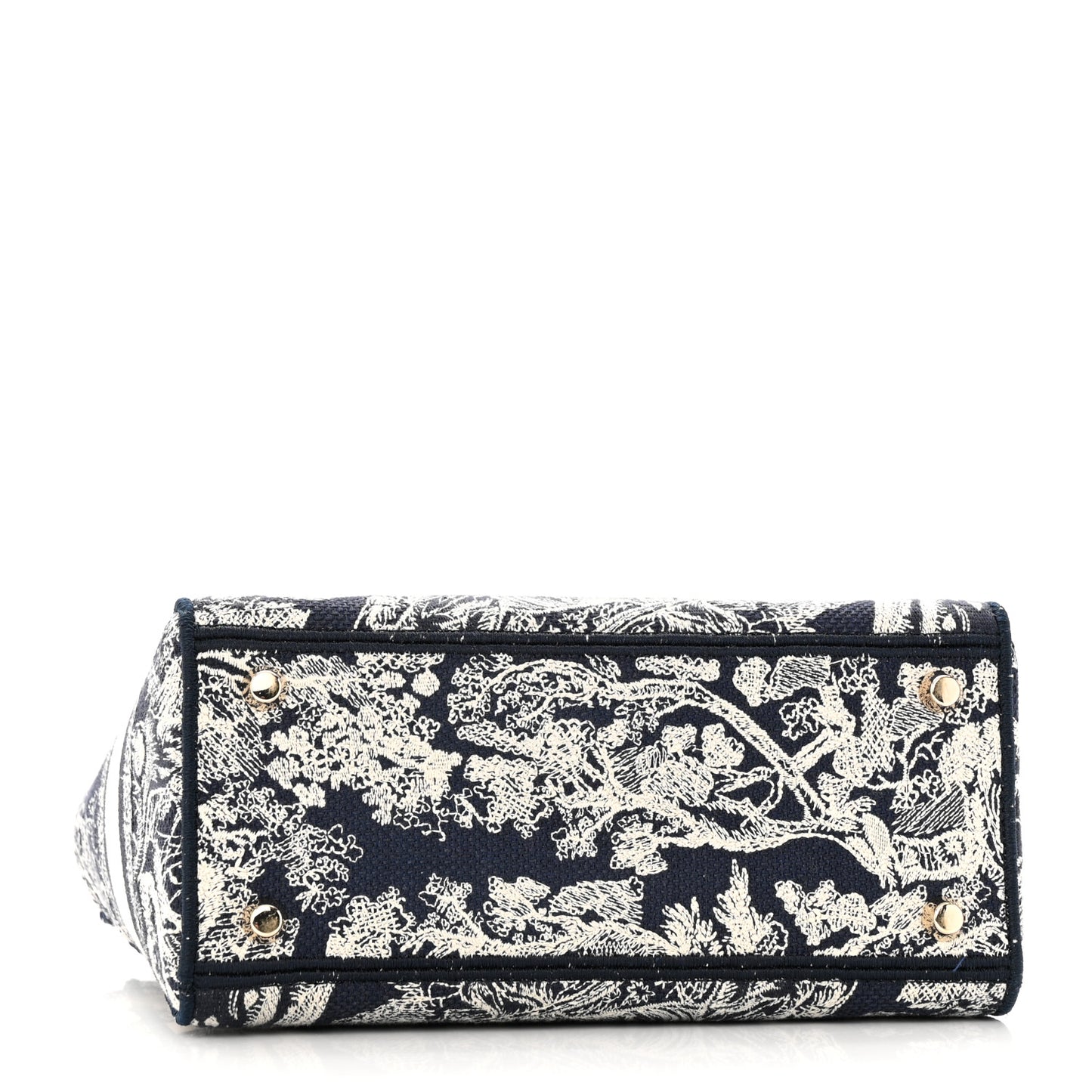 Canvas Toile De Jouy Reverse Embroidered Medium Lady D-Lite Navy