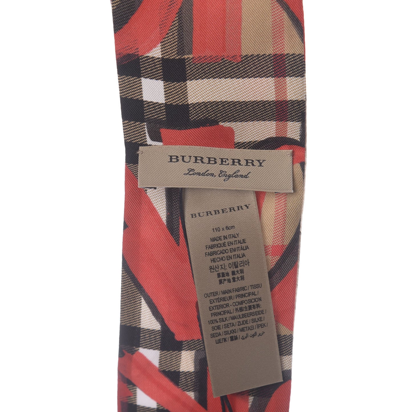 Silk Twilly Graffiti Archive Print Skinny Scarf Red