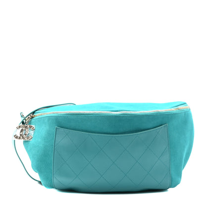 Chanel X PHARRELL WILLIAMS Suede Lambskin Oversized Waist Belt Bag Turquoise 1 of 10