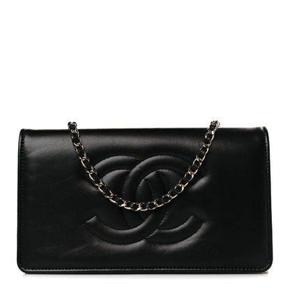 Chanel Lambskin Quilted Timeless CC Wallet On Chain WOC Black 1 of 10