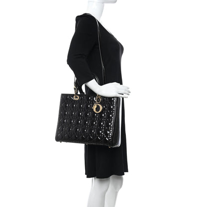 Christian Dior Patent Cannage Large Lady Dior Burgundy 2 of 11