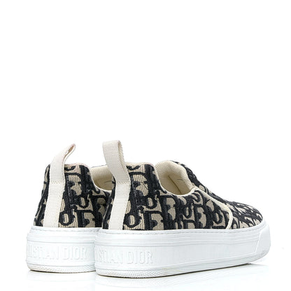 Christian Dior Canvas Oblique Embroidered Womens Solar Slip On Sneakers 36 Deep Blue 3 of 6