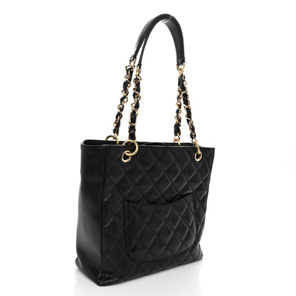 Chanel Caviar Quilted Petit Shopping Tote PST Black 3 of 10