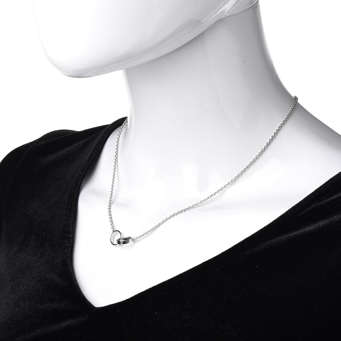 18K White Gold Interlocking LOVE Necklace
