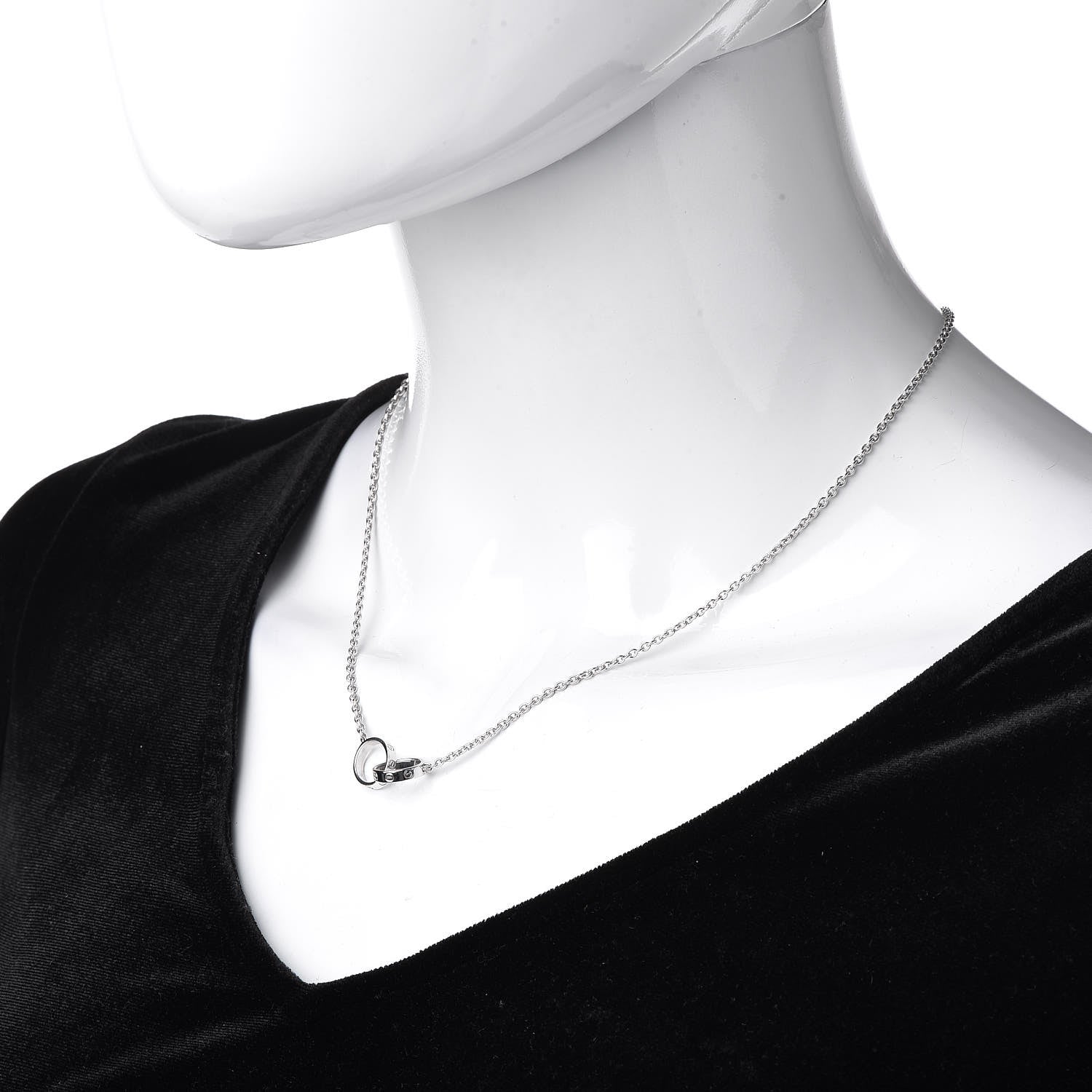 Cartier 18K White Gold Interlocking LOVE Necklace 2 of 6