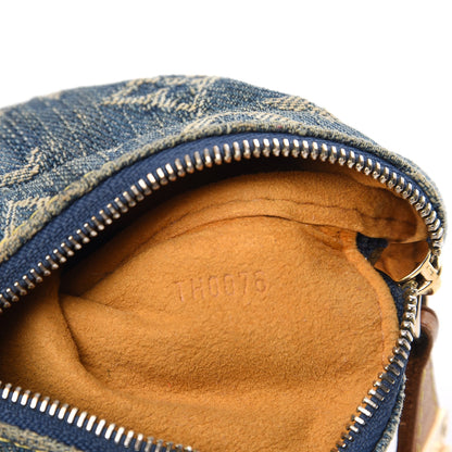 Louis Vuitton Monogram Denim Pochette Speedy PM Key Holder Blue 7 of 7