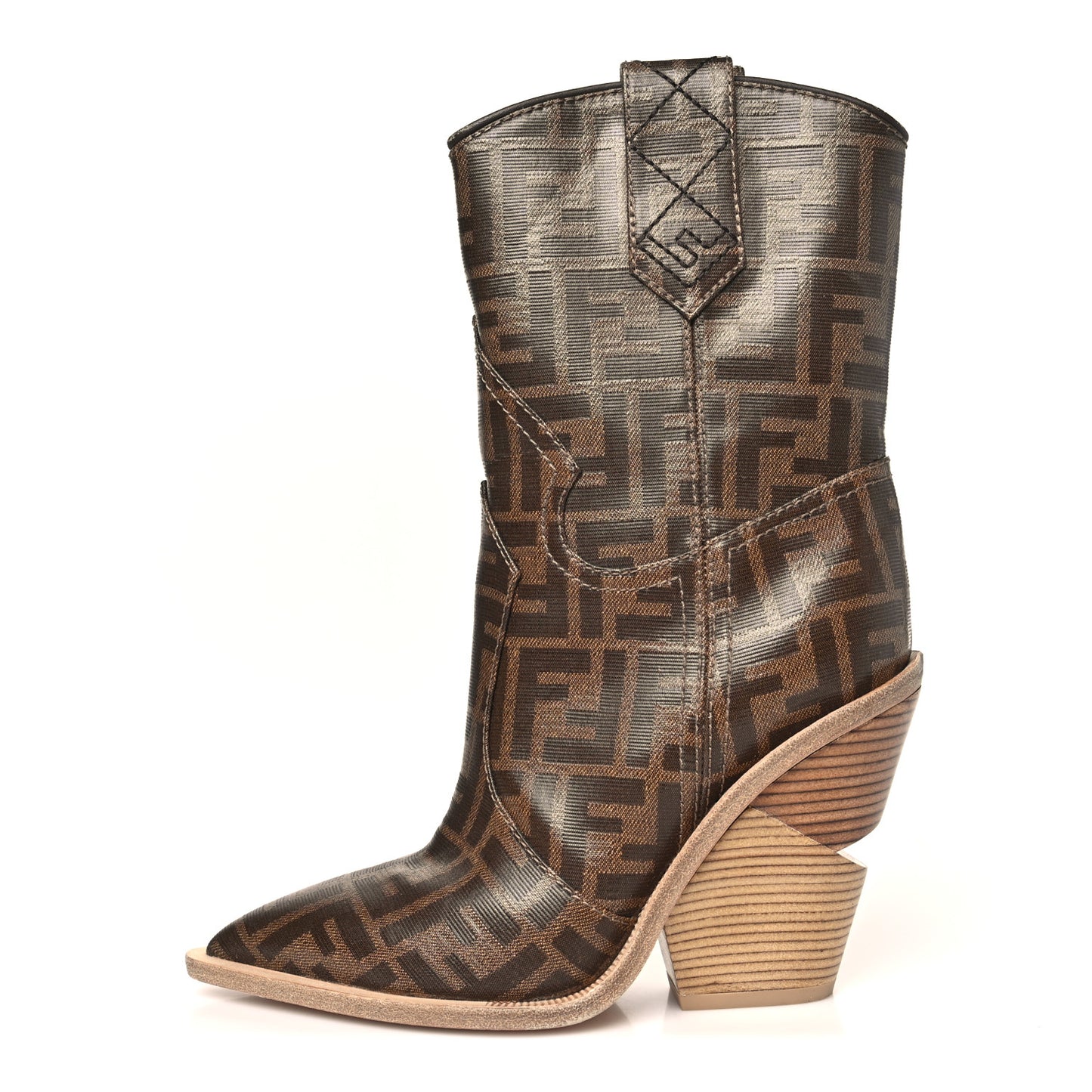 Glazed Fabric FF 1974 Cutwalk Ankle Boots 36 Mogano Panna