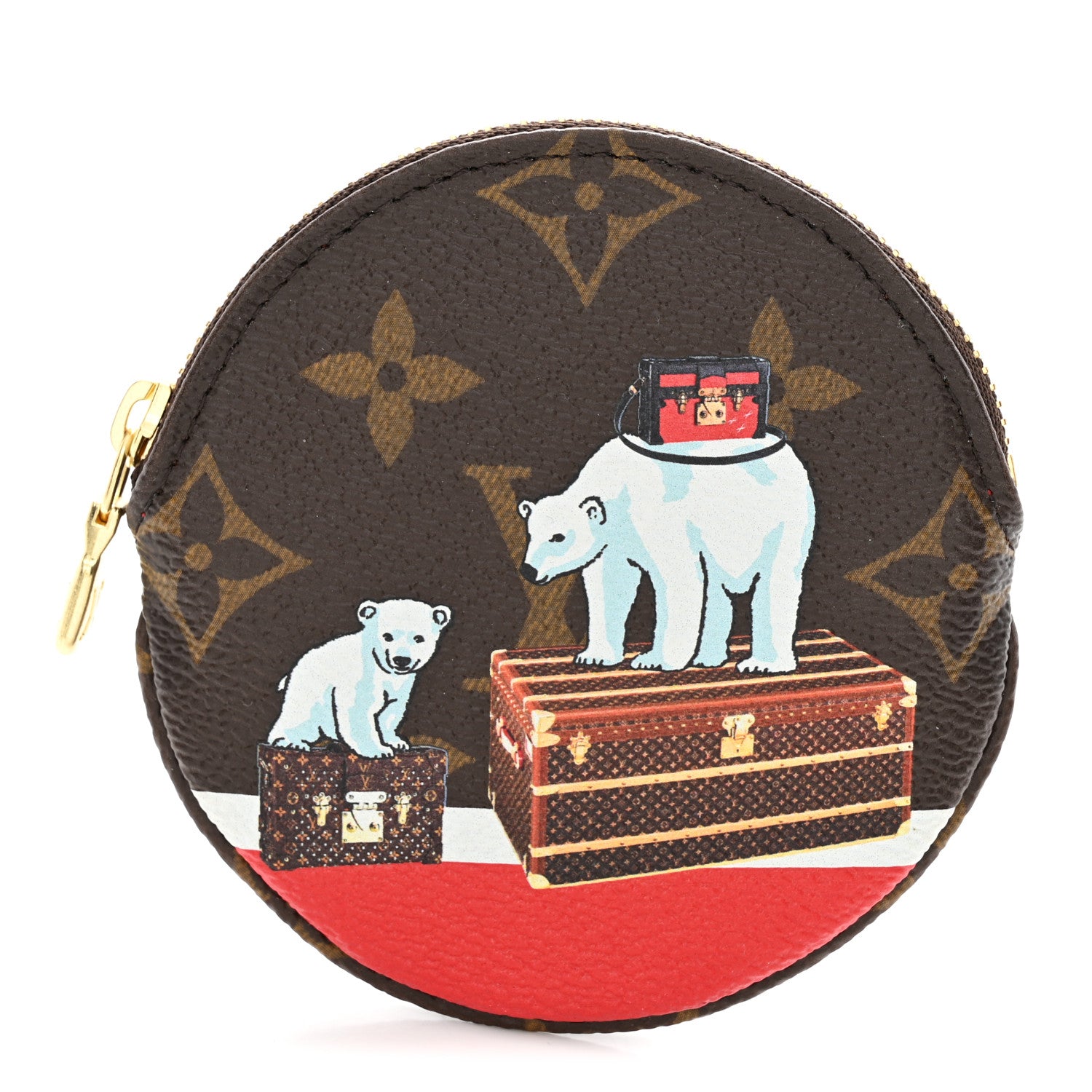 Louis Vuitton Monogram 2017 Christmas Animation Round Coin Purse 1 of 8