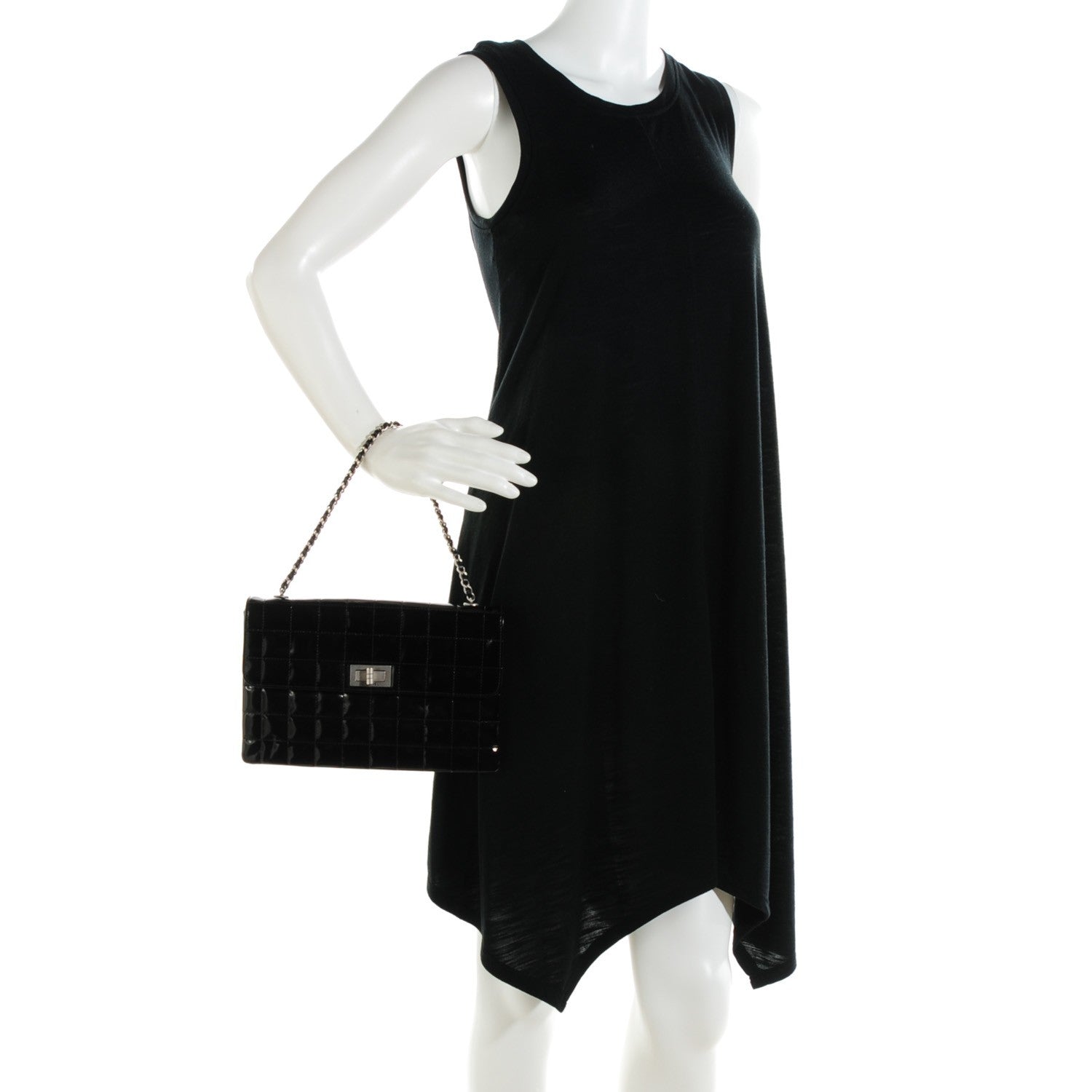 Chanel Patent Chocolate Bar Mademoiselle Flap Black 2 of 8