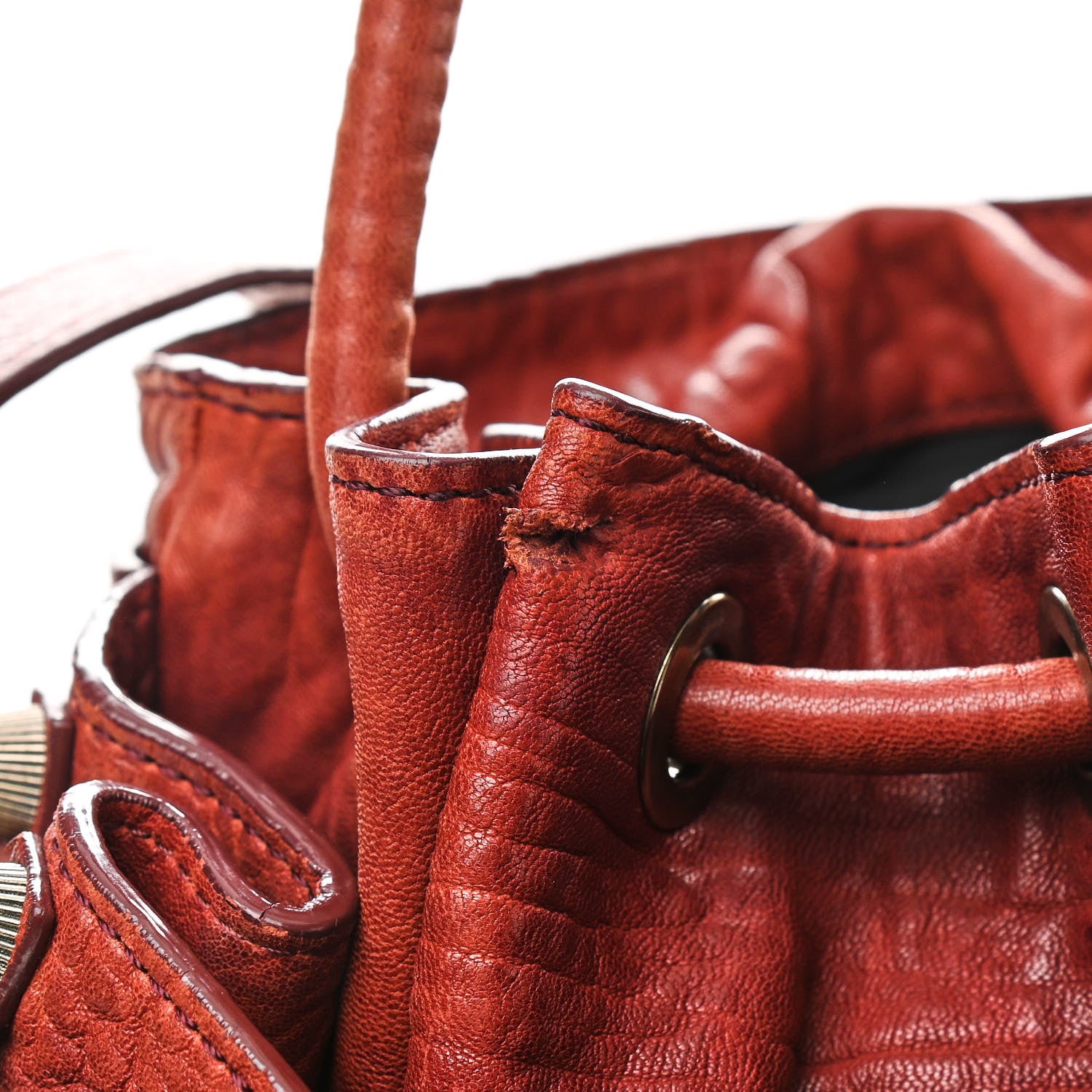 Alexander Wang Pebbled Lambskin Diego Bucket Bag Brick Silver Hardware 10 of 11