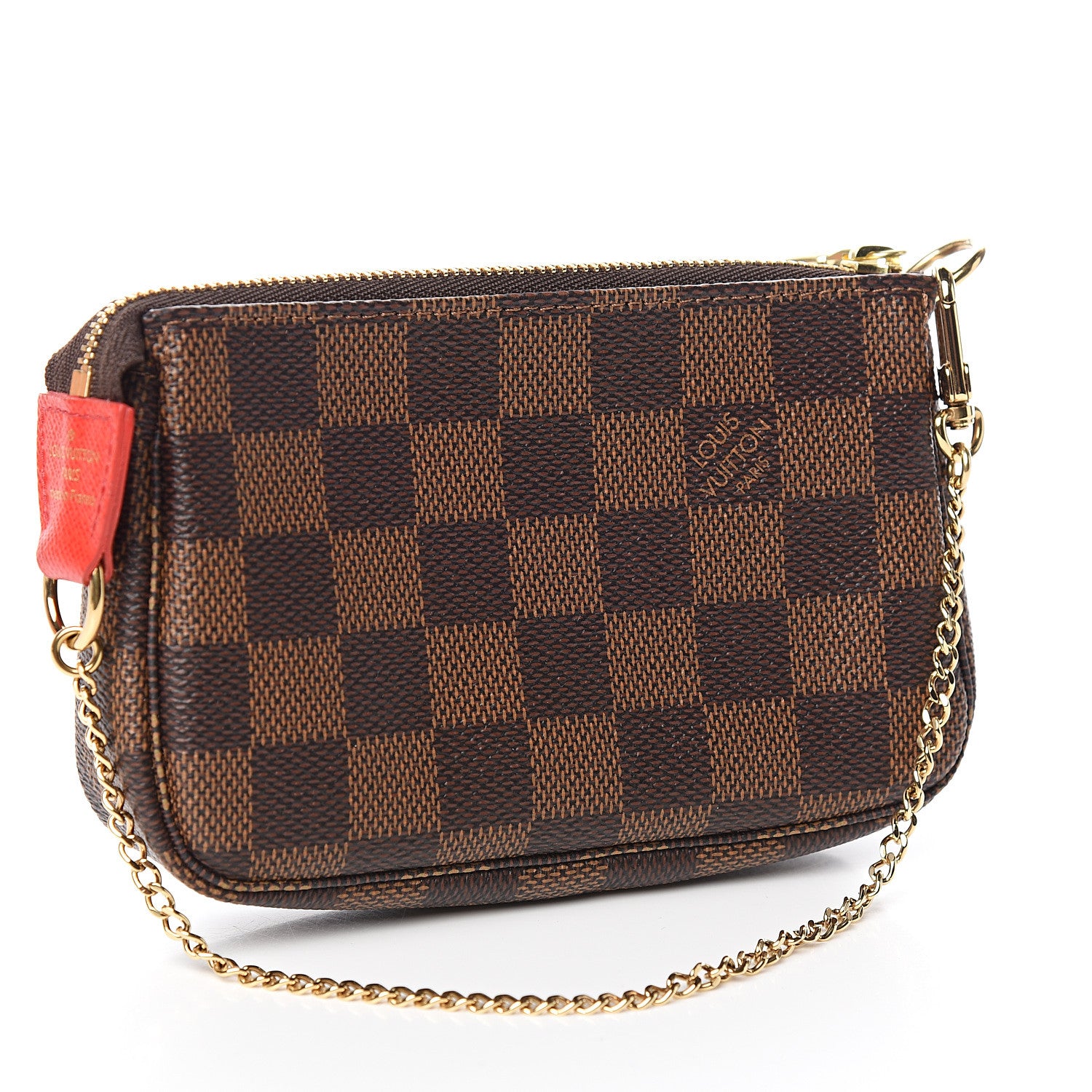Louis Vuitton Damier Ebene 2019 Christmas Animation Mini Pochette Accessories Red 3 of 7