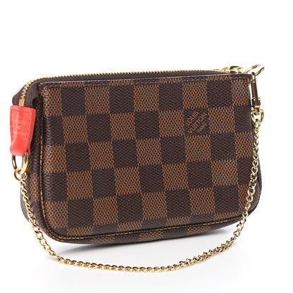 Louis Vuitton Damier Ebene 2019 Christmas Animation Mini Pochette Accessories Red 3 of 7