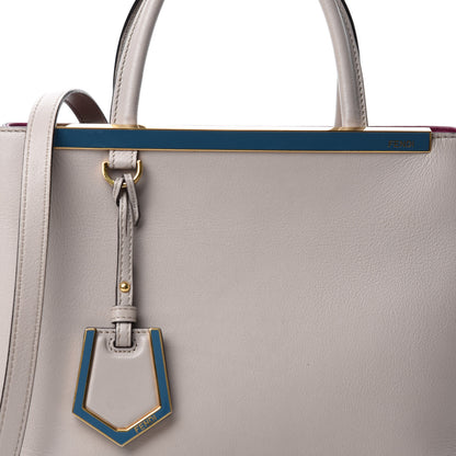 Fendi Vitello Dolce Century Petite 2Jours Tote Grigio Polvere Ciclamino 12 of 12