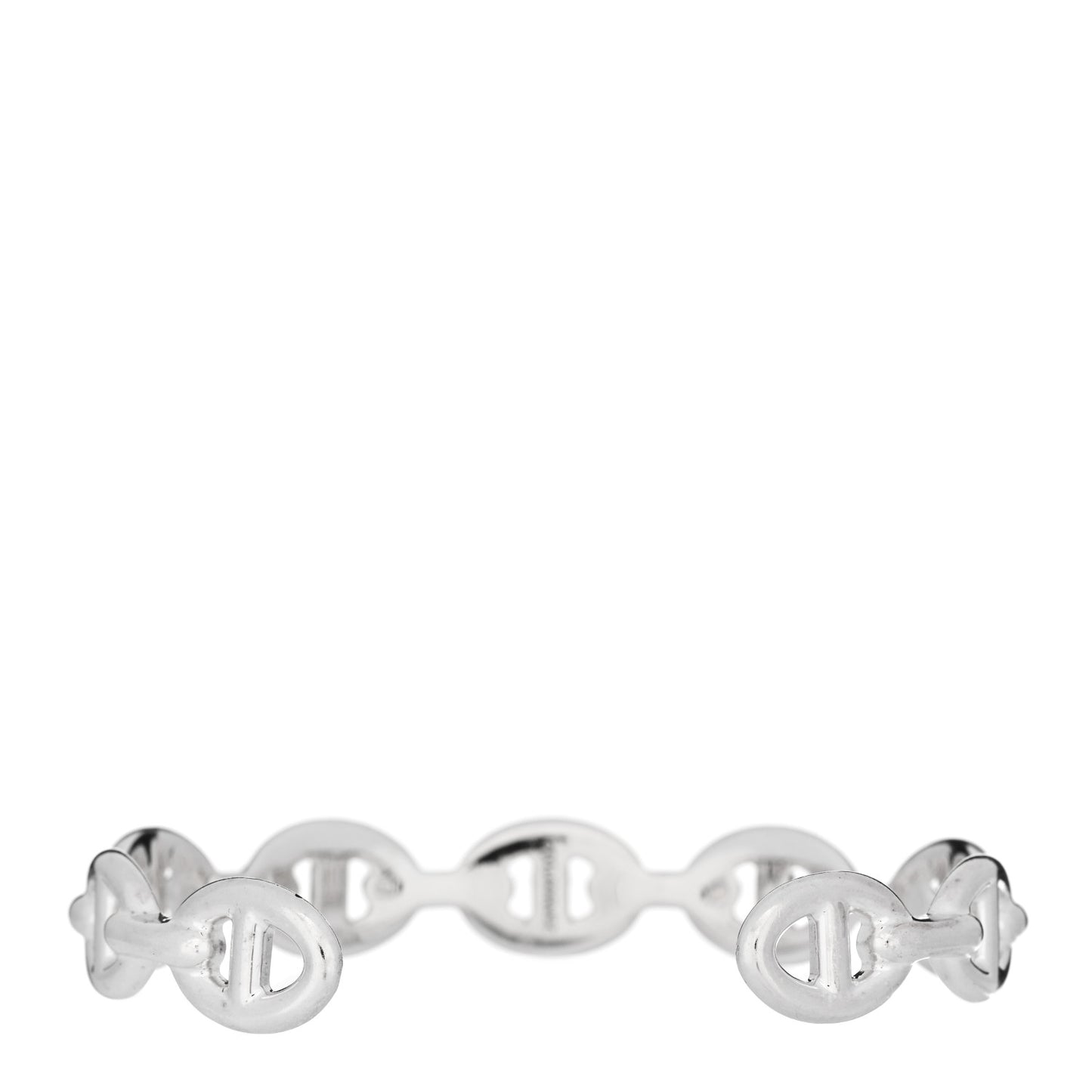 Sterling Silver MM Chaine d'Ancre Enchainee Cuff Bracelet SH