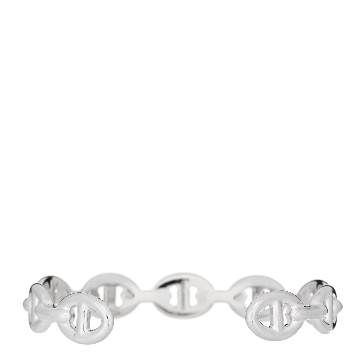 Hermes Sterling Silver MM Chaine d'Ancre Enchainee Cuff Bracelet SH 2 of 4