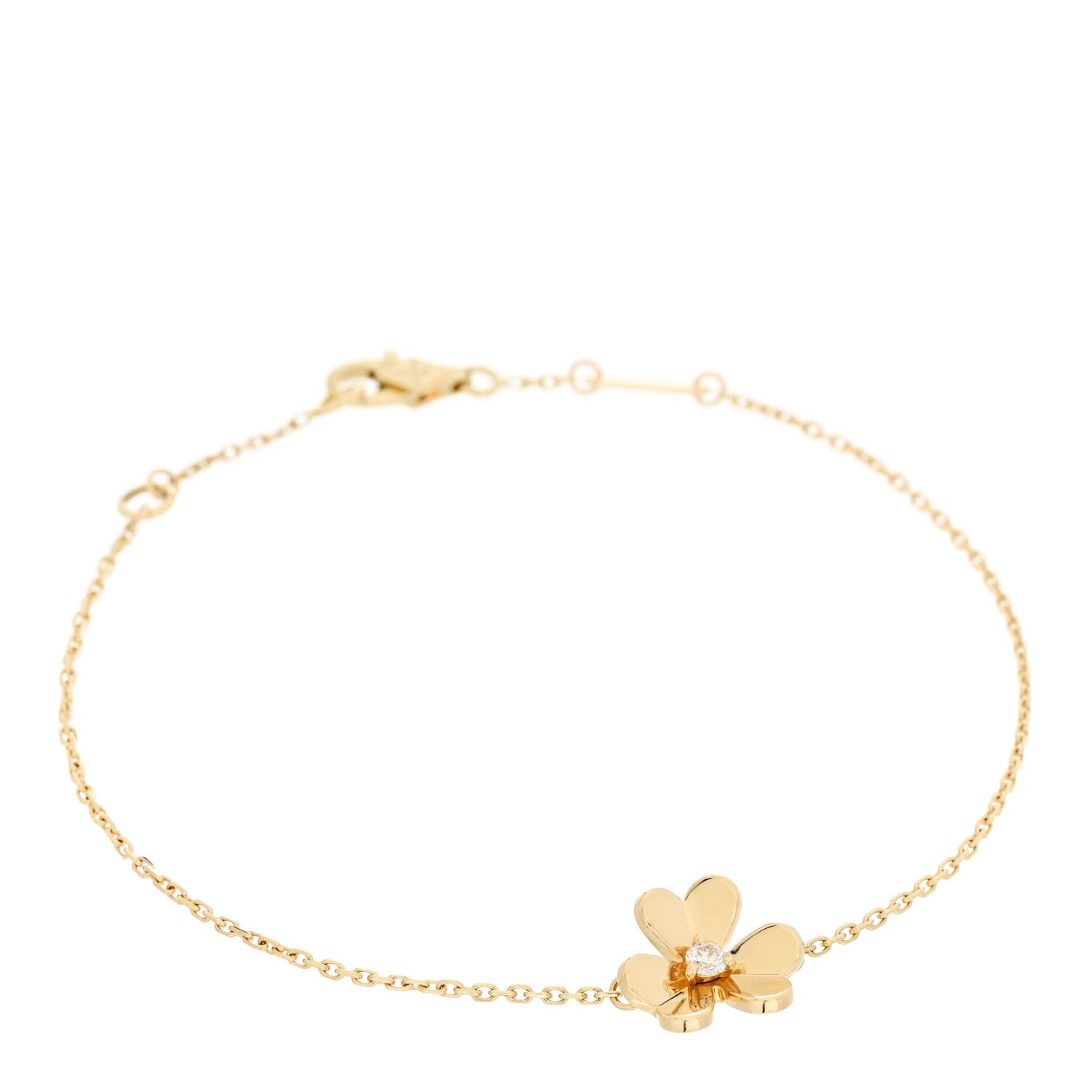 Van Cleef & Arpels 18K Yellow Gold Diamond Mini Frivole Bracelet 1 of 5