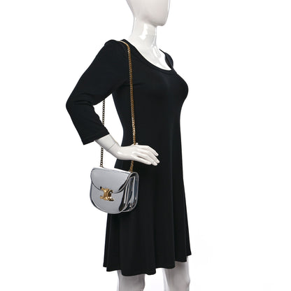 Celine Mirror Calfskin Teen Besace Chain Triomphe Silver 2 of 8