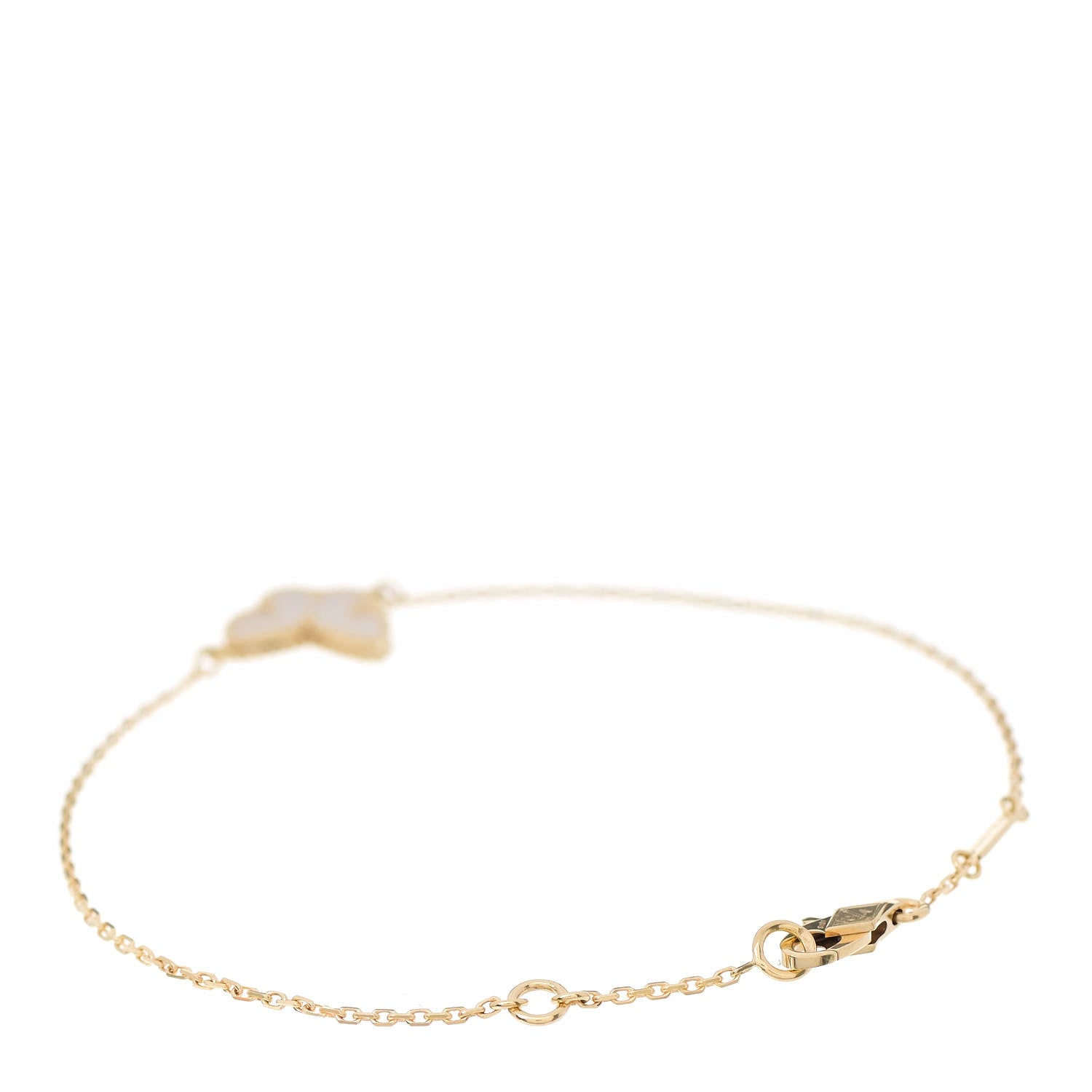 Van Cleef & Arpels 18K Yellow Gold Mother of Pearl Sweet Alhambra Butterfly Bracelet 2 of 6