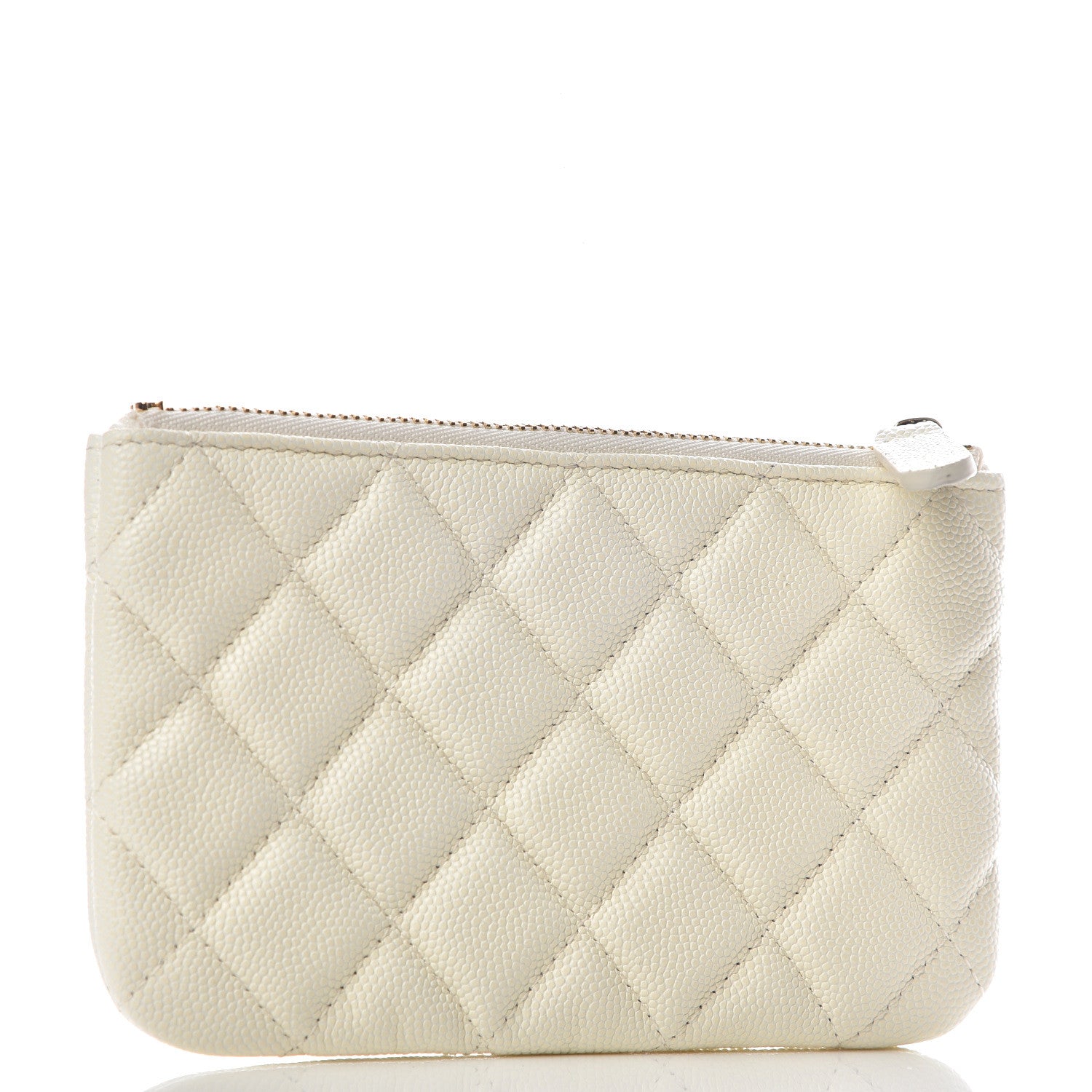 Chanel Caviar Quilted Small Cosmetic Case White 3 of 12