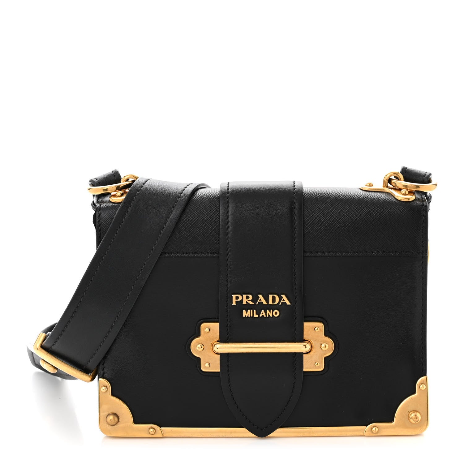 Prada City Calf Saffiano Cahier Bag Black 1 of 10