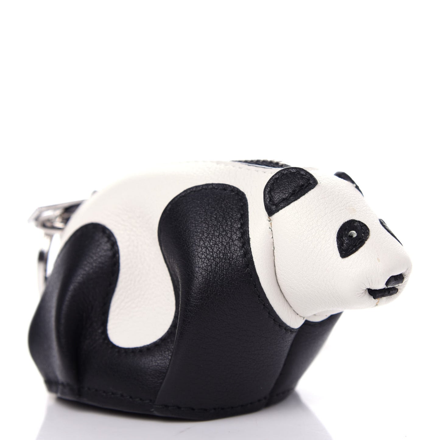 Calfskin Panda Coin Pouch Bag Charm Key Holder Black White