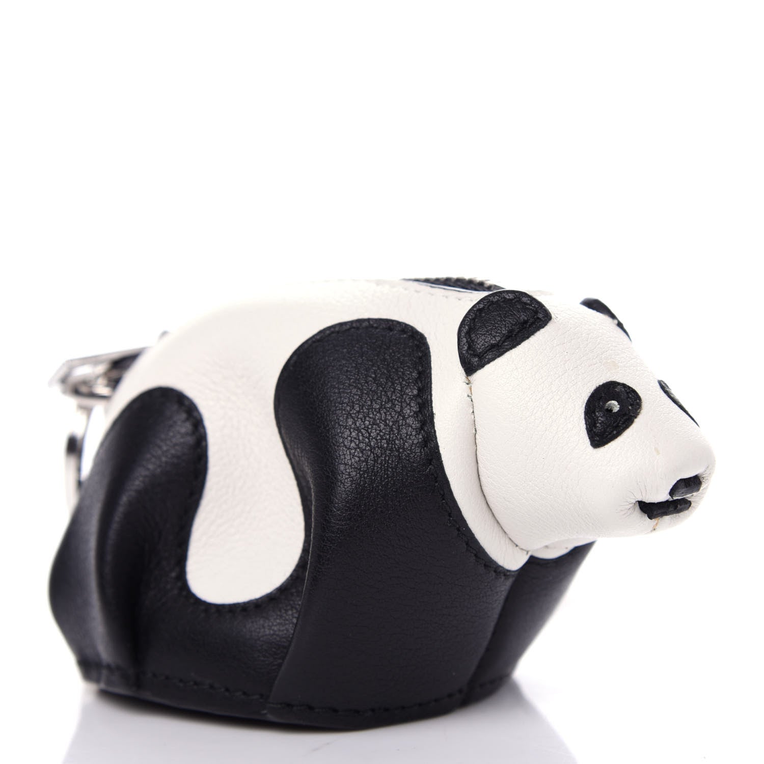 Loewe Calfskin Panda Coin Pouch Bag Charm Key Holder Black White 3 of 6