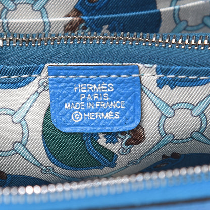 Hermes Epsom Silk'In Compact Wallet Bleu Zanzibar 6 of 7