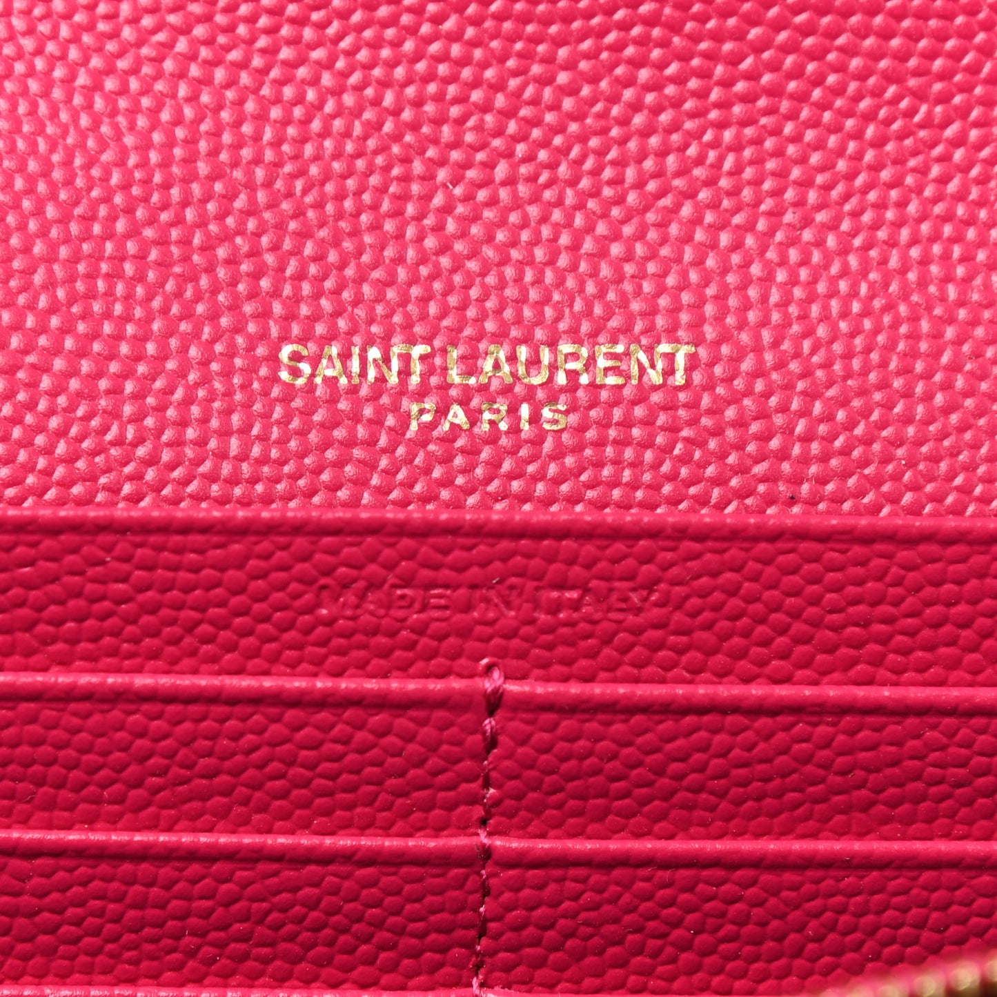 Grain De Poudre Matelasse Chevron Monogram Flap Wallet Fuxia