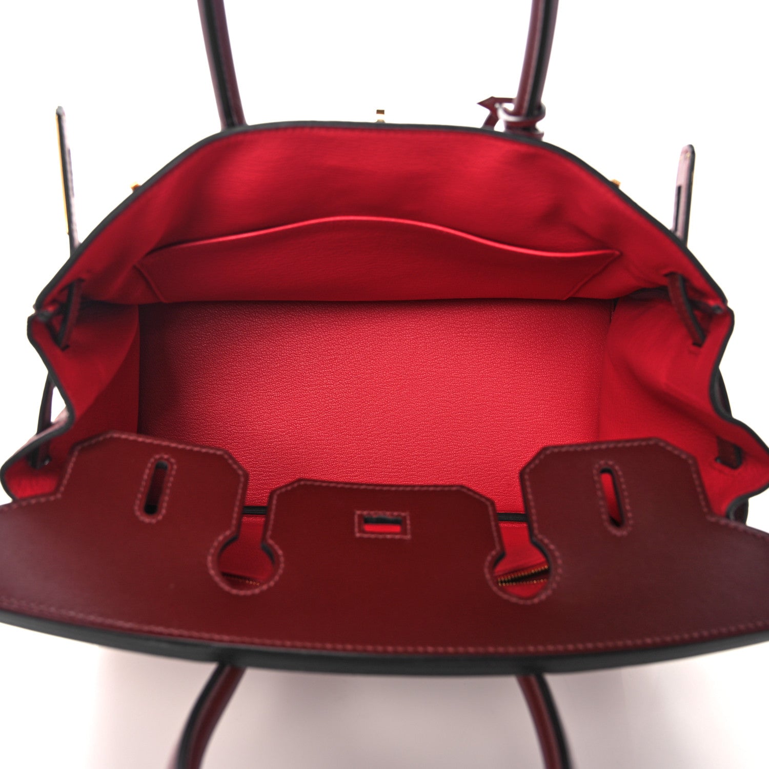 Hermes Taurillon Clemence Sombrero Birkin 30 Rouge H 17 of 37