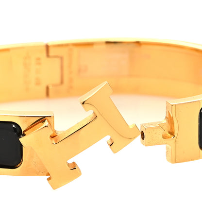 Hermes Enamel Narrow Clic Clac H Bracelet PM Black 4 of 5
