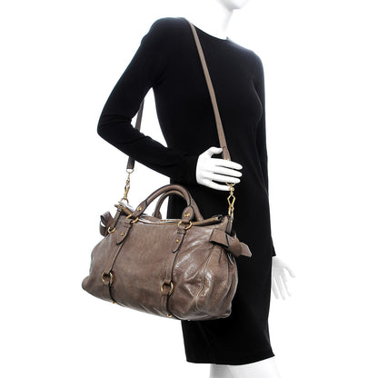 Miu Miu Vitello Lux Medium Bow Bag Fumo 2 of 11