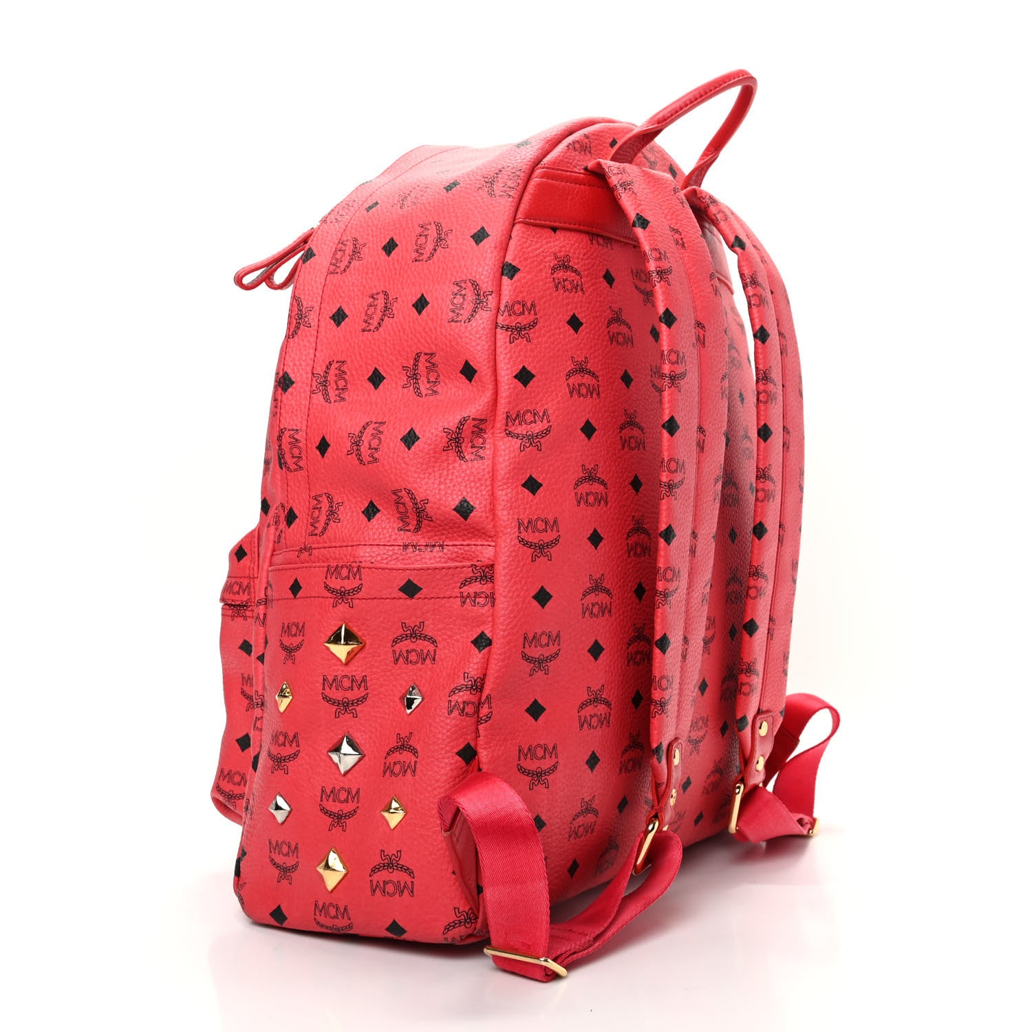 MCM Visetos Large Sprinkle Stud Stark Backpack Corail 2 of 8