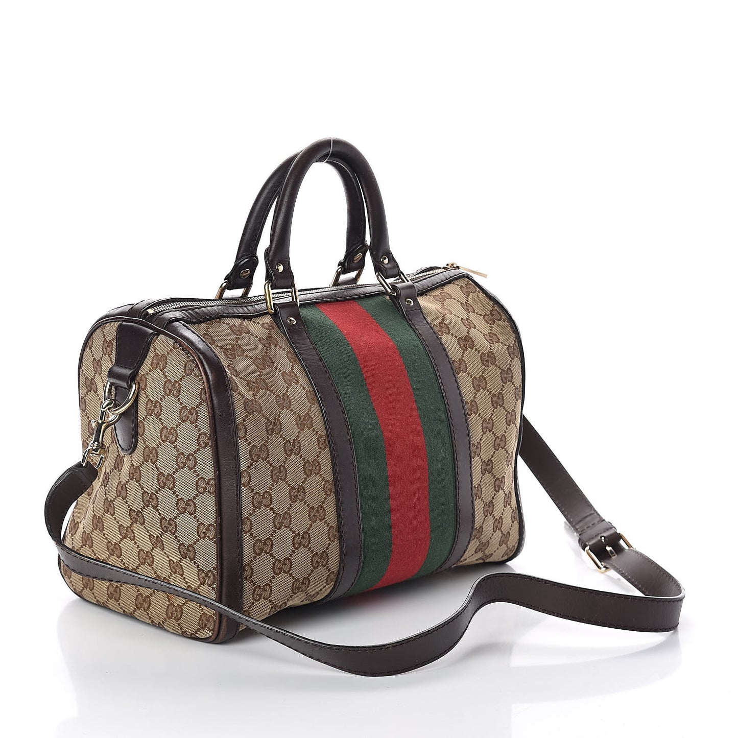 Monogram Vintage Web Medium Boston Dark Brown