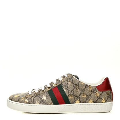 Gucci GG Supreme Monogram Bees Web Womens Ace Sneakers 41 Beige Oro Green Red 1 of 9