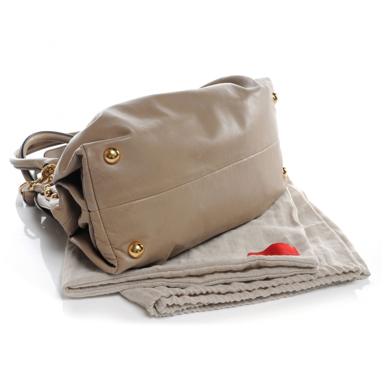 Valentino Garavani Calfskin Vanite Studded Dome Taupe 4 of 9