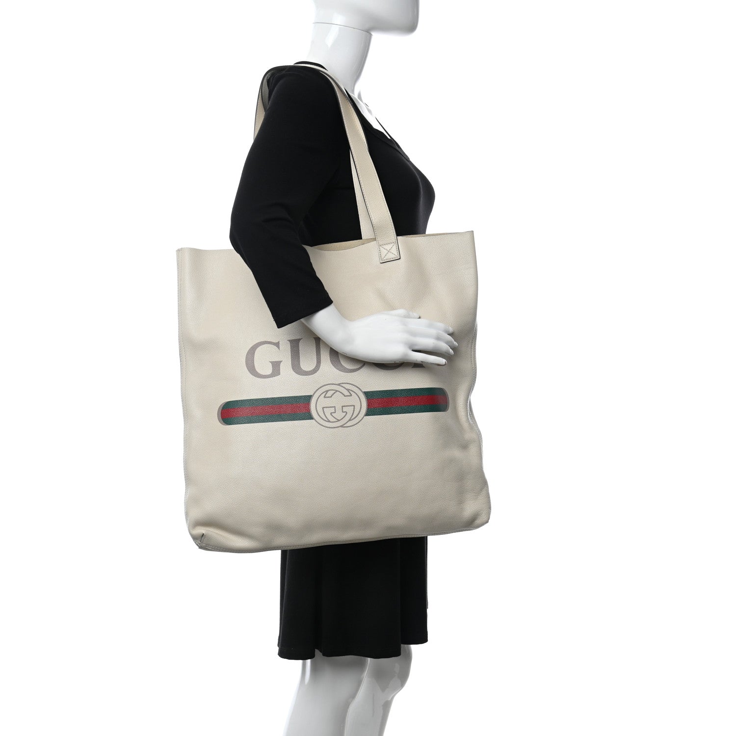 Gucci Calfskin Mens Logo Tote White 2 of 11