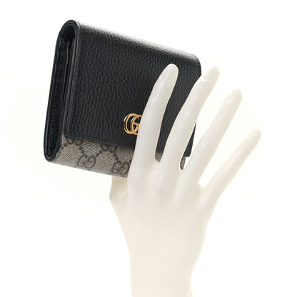 Gucci Dollar Calfskin GG Supreme Monogram Medium GG Marmont Wallet Black Beige Ebony 2 of 9