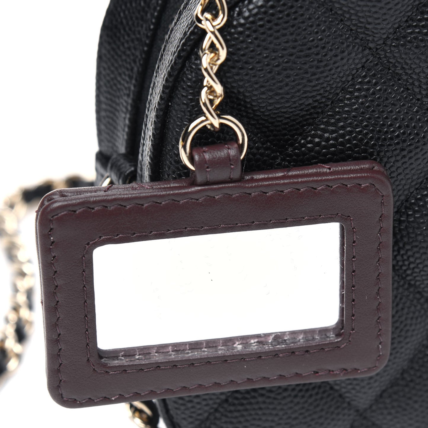 Caviar Quilted Vanity With Chain Black