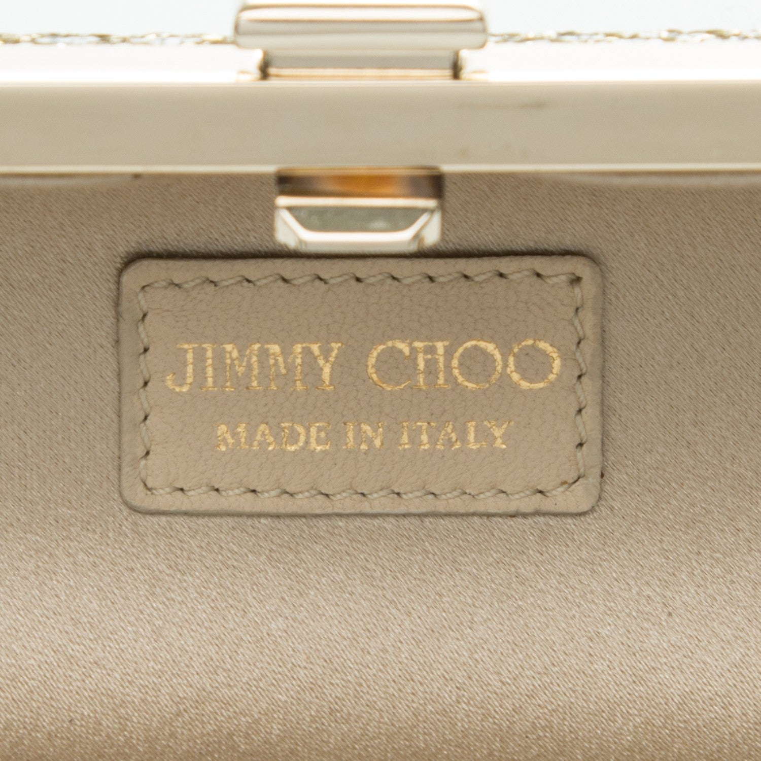 Jimmy Choo Lame Glitter Tube Clutch Light Gold 6 of 7