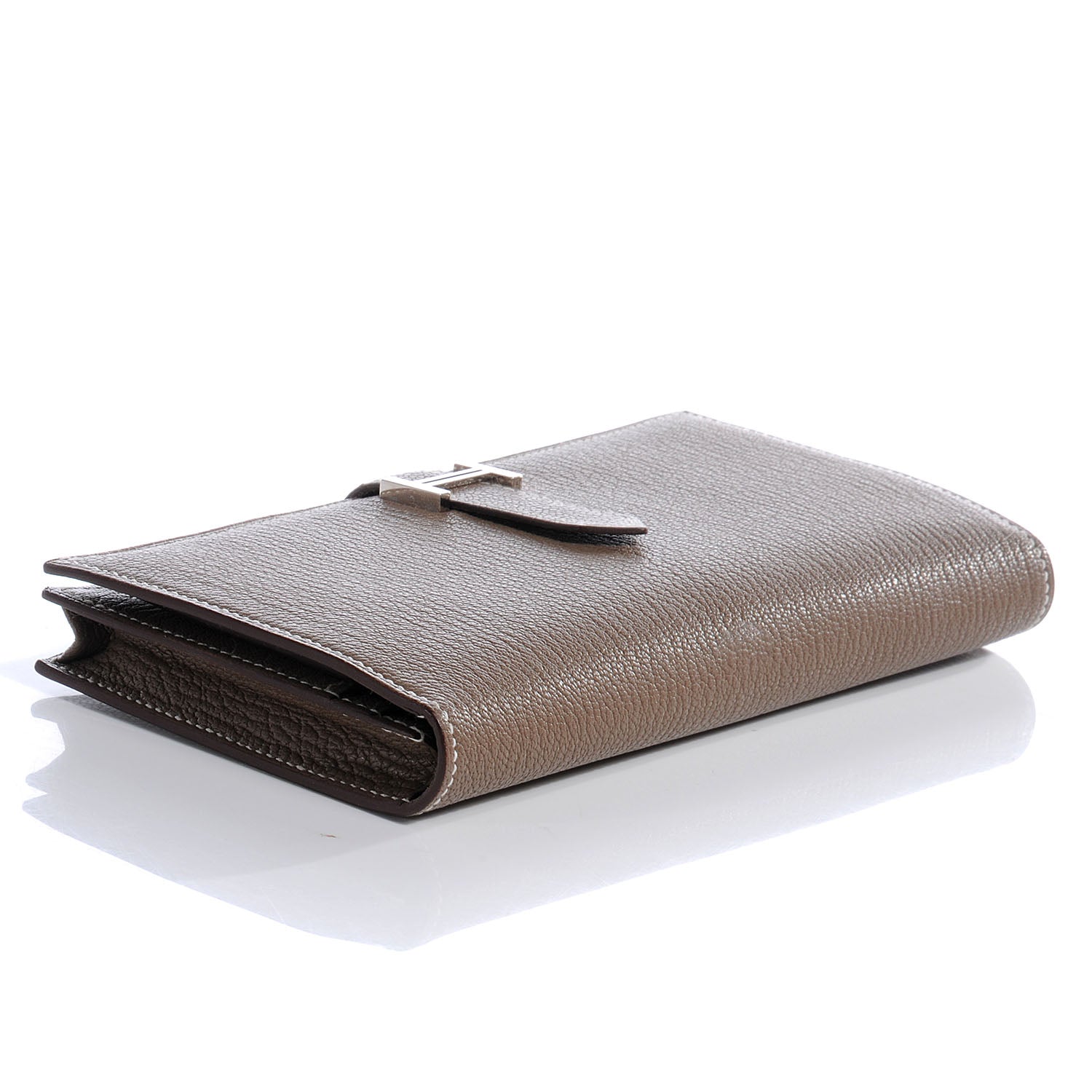 Hermes Chèvre Mysore Bearn Gusset Wallet Etoupe 3 of 7