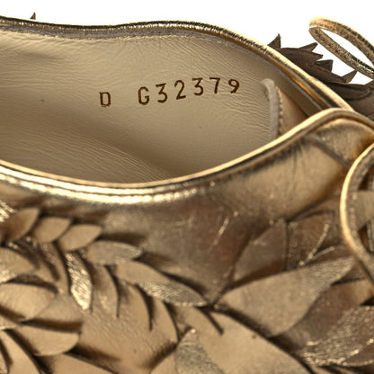 Chanel Lambskin Lace Up Oxfords 39 Gold 8 of 10