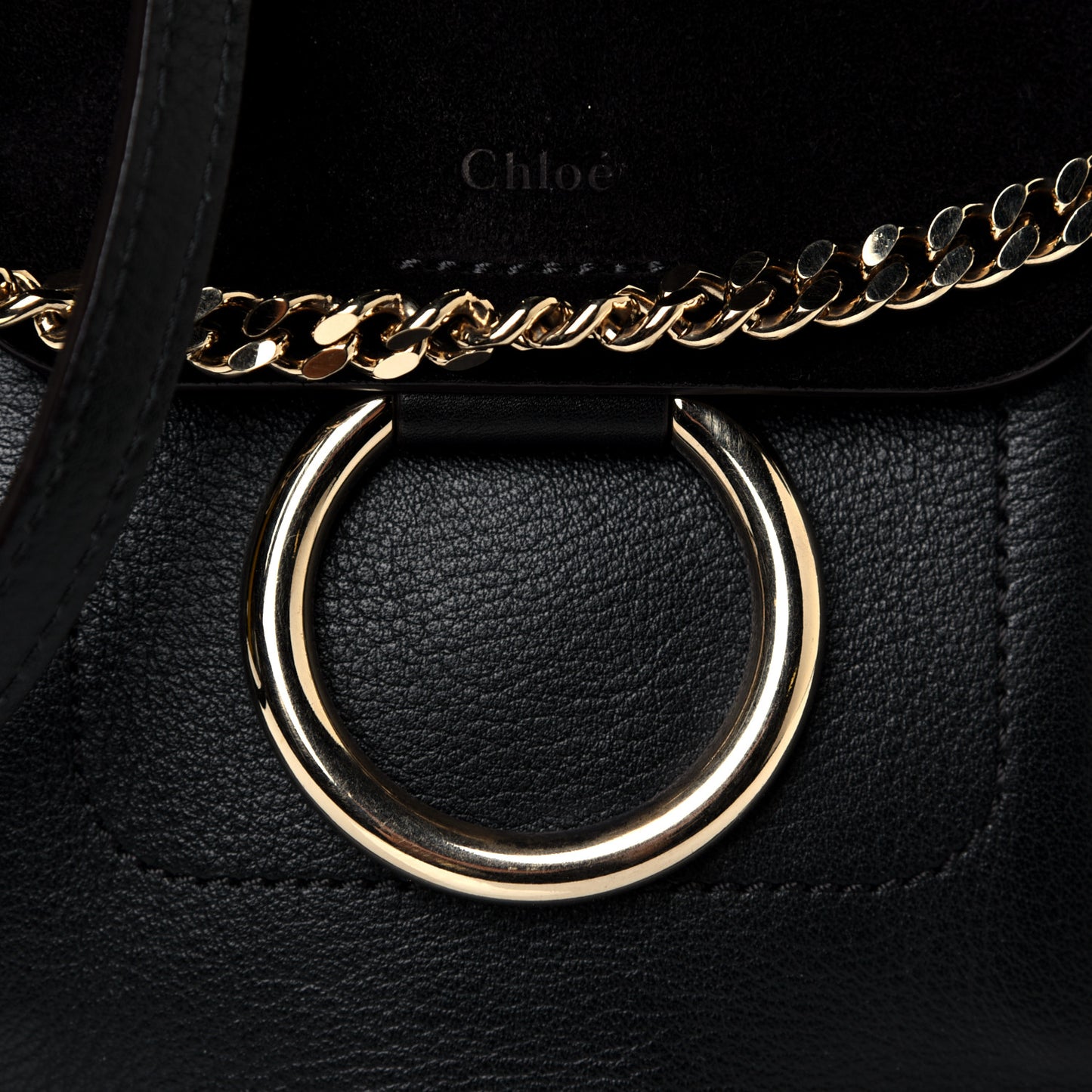 Suede Calfskin Mini Faye Backpack Black