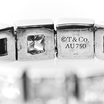Tiffany 18K White Gold Diamond T Line Band Ring 52 6 3 of 4