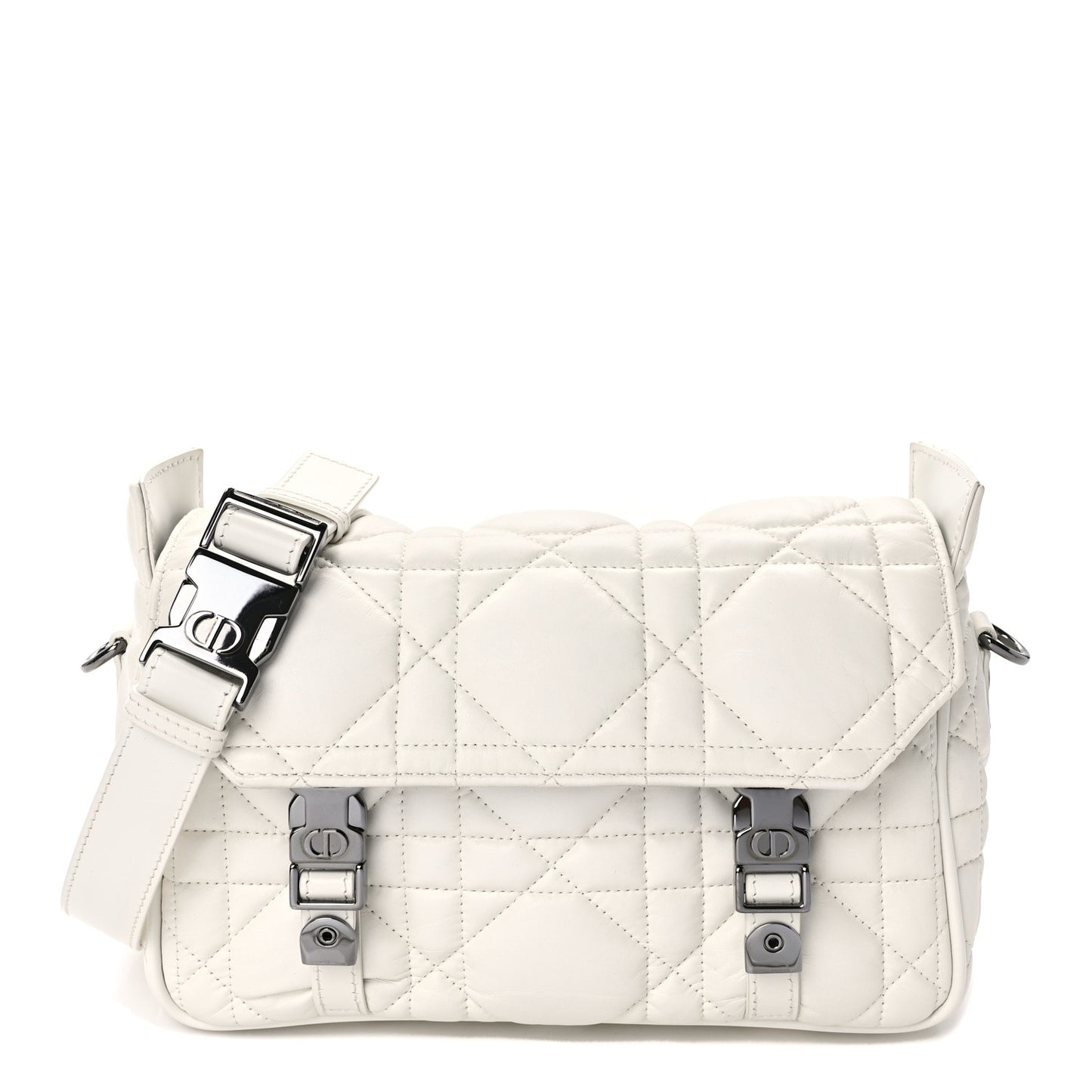 Calfskin Macrocannage Small Diorcamp Messenger Latte