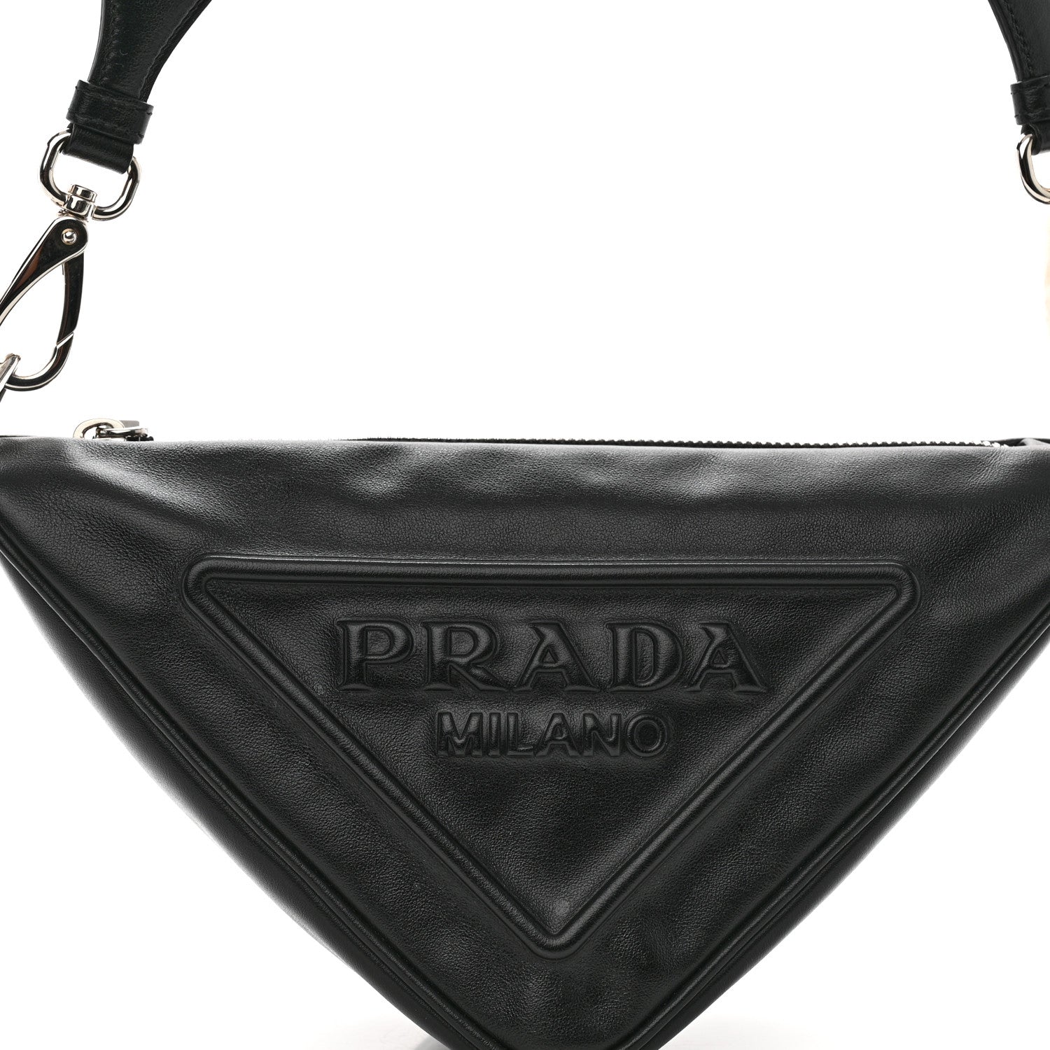 Prada Grace Lux Triangle Shoulder Bag Black 8 of 10