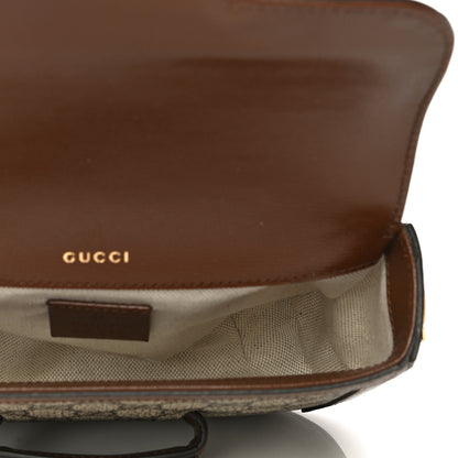 Gucci GG Supreme Monogram Web Mini Horsebit 1955 Shoulder Bag Beige Brown Sugar 5 of 12