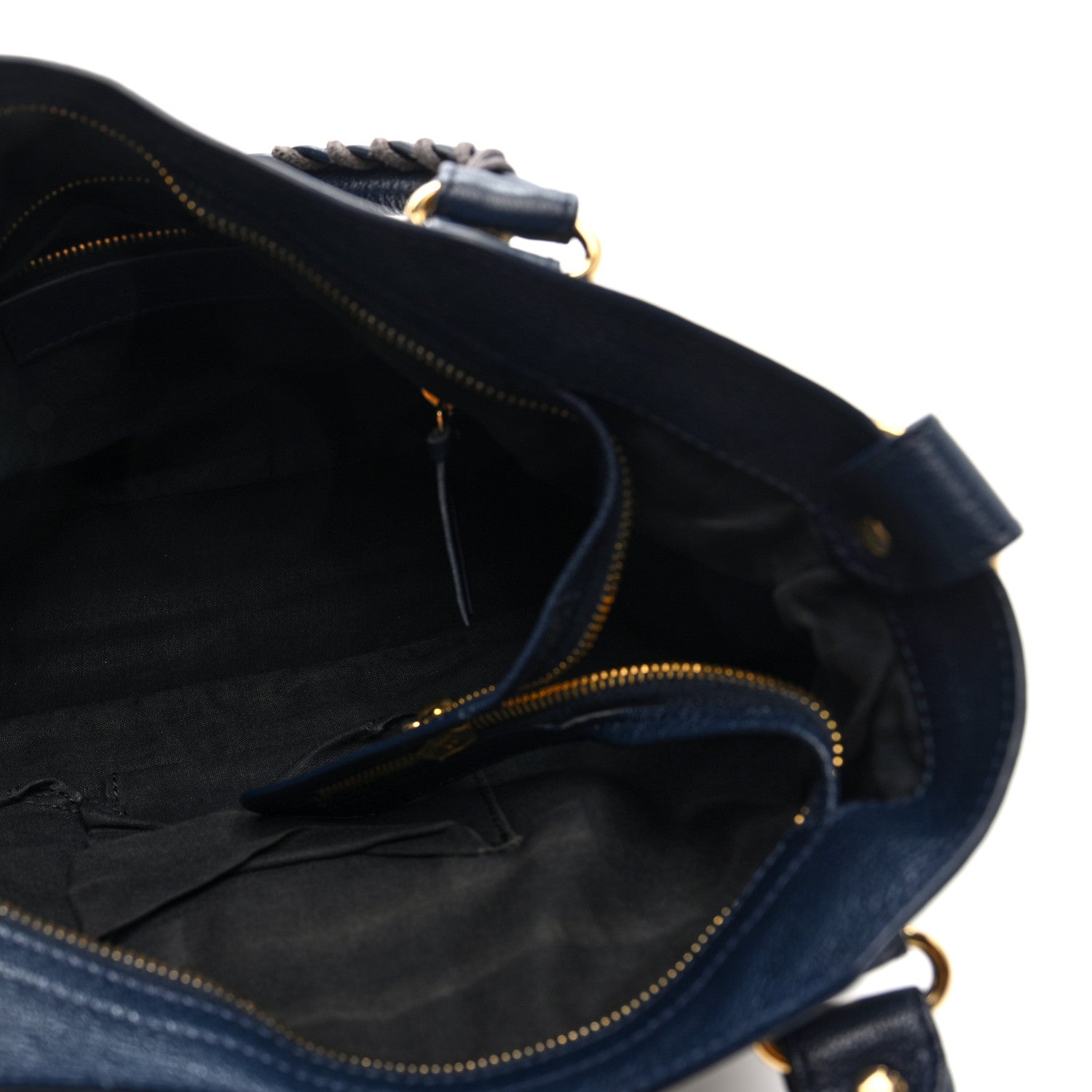 Balenciaga Chevre Gold Metallic Edge Hardware Town Bleu Nuit Dark Sea 6 of 10